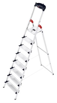 Стремянка L80 ComfortLine 8 шир.ступ 13см.,алюм., с лотком д.инструментов, Hailo, арт.8040-807, шт - фото 101575