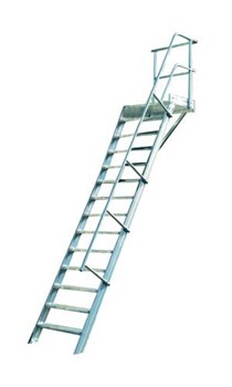 Алюминиевый трап с платформой Krause стационарный, 800мм 18 ступеней 45° 824479 - фото 11102