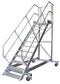 Алюминиевый трап с платформой Krause передвижной, 800мм 14 ступеней 45° 828132 - фото 11364