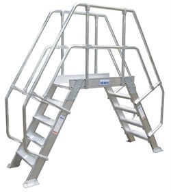 Алюминиевый переход с платформой Krause 800мм 8 ступеней 45° 826275 - фото 11491