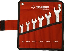 Набор рожковых ключей Зубр Мастер 6-19мм, 6шт 27010-H6 - фото 156239