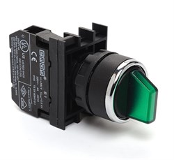 Переключатель EMAS 2-0-1 с фиксацией в 1 положении, зеленый, 1НО B100SL31Y - фото 322952