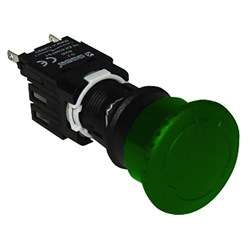 Нажимная кнопка EMAS возвратная, грибовидная, зелёная (1НО) D100YM30Y - фото 324202