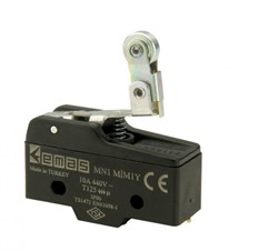 Мини-выключатель EMAS с рычагом и роликом Ф10мм MN1MIM1Y - фото 326751