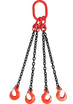 Строп цепной TOR 4СЦ г/п 4,25 т 2,0 м с самозакрывающимися крюками, шт - фото 358369