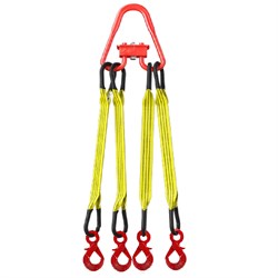 Строп текстильный TOR 4СТ 6,3 т 6,0 м 90 мм с самозапирающимися крюками