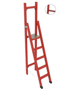 Стремянка стеклопластиковая с вертикальной опорой Оникс "Телеком" ССВ-2,2АТ h=2200мм, h рабочей площадки=1300мм - фото 419588