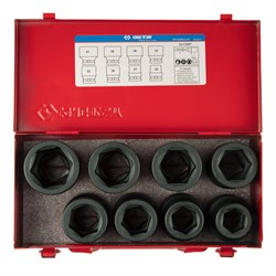 Набор ударных торцевых головок 1", шестигранные, 24-41 мм, 8 предметов KING TONY 8410MP TONY - фото 681561