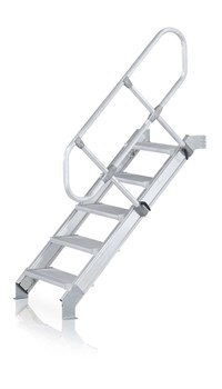 Алюминиевый трап Zarges Z600 стационарный, 600мм 17 ступеней 45° 40059256 - фото 99184