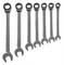 Набор комбинированных трещоточных ключей Jonnesway на держателе, 10-19 мм, 7 предметов W45107S - фото 109348