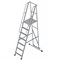 Алюминиевая лестница-платформа фиксированной высоты передвижная с траверсой и широкими ступенями MEGAL ЛПФВА Н=1.8-8 - фото 417394